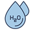 H2O water droplet icon representing the right to clean, safe drinking water and sustainable water solutions H2O water droplet icon representing the right to clean, safe drinking water and sustainable water solutions