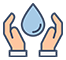 Water droplet protected by hands symbolizing true water security, water care, and sustainable drinking water systems Water droplet protected by hands symbolizing true water security, water care, and sustainable drinking water systems